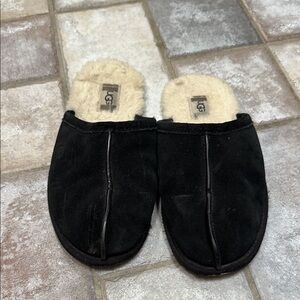 UGG Black Suede Slip-On Slippers